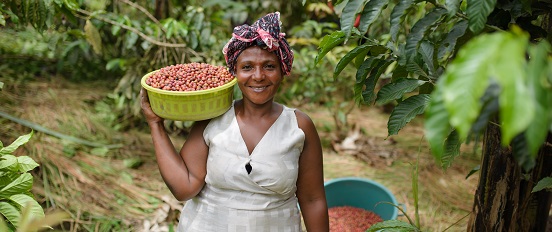 Grace Arineitwe, a coffee farmer from Kanungu, Uganda