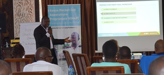 Farm Africa Project Coordinator Teddy Nyanapah at the KMAP closing workshop