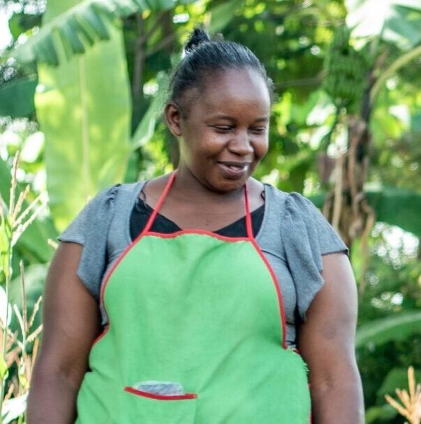 Grace, a participant in Farm Africa's regenerative agriculture project in Kenya.