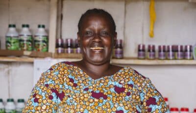 Portrait of Adelaida Joakim in her Agro shop.