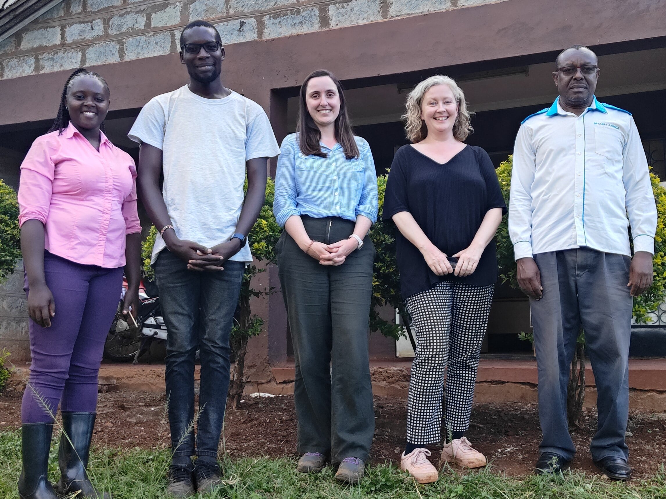 Charles Kihihia (right) pictured with other Farm Africa staff and the photographer Brian Ongaro.